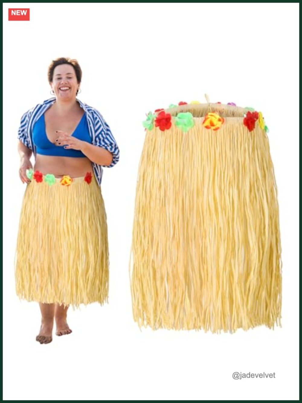 Plus Size Raffia Grass Skirt Halloween Hula Hawaiian Luau Costume